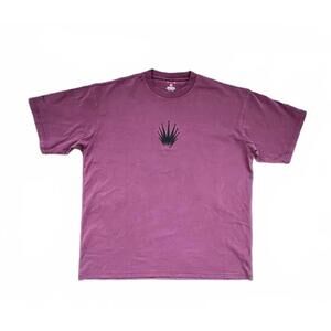 ANIQ Graphic Print Maroon T-Shirt with Logo Embroidery NWOT - 2XL